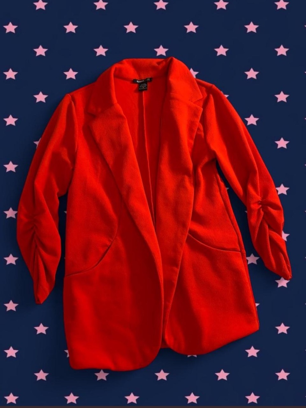 Orange Open-Front Women's Blazer